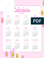 Calendario 2024 Ilustrado Floral Lila y Rosa