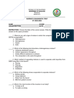 Science 6 - Diagnostic Test