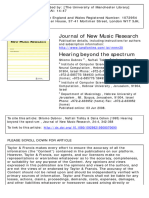 Journal of New Music Research: To Cite This Article: Shlomo Dubnov, Naftali Tishby & Dalia Cohen (1995) Hearing