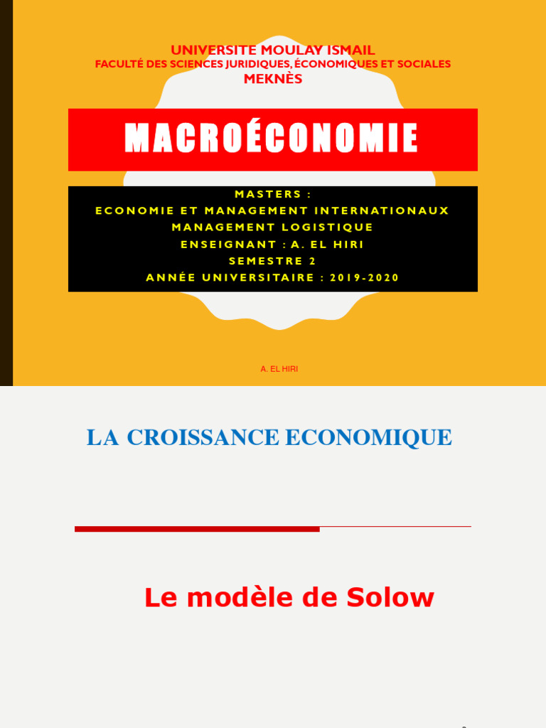 Le Modèle de Solow en Économie | PDF | Croissance économique | Économie