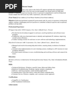 Mid Level Help Desk Resume Sample