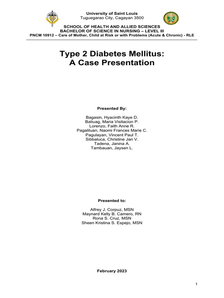 Type 2 Diabetes Case Study Analysis | PDF | Diabetes | Hyperglycemia