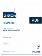 Certificat de Réussite: Fadoua Achouaou