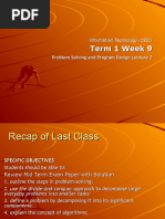 CSEC IT Notes - Term 1 Week 9 - Problem Solving and Programming Lecture 2