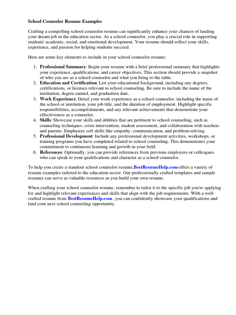 EDUCATION COUNSELOR JOB DESCRIPTION FOR RESUME intelligence overview
