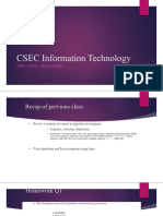 CSEC IT Notes - Term 2 Week 3 Trace Tables