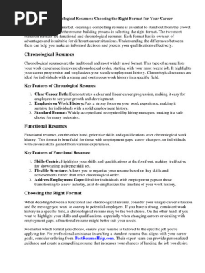 Functional vs Chronological Resume