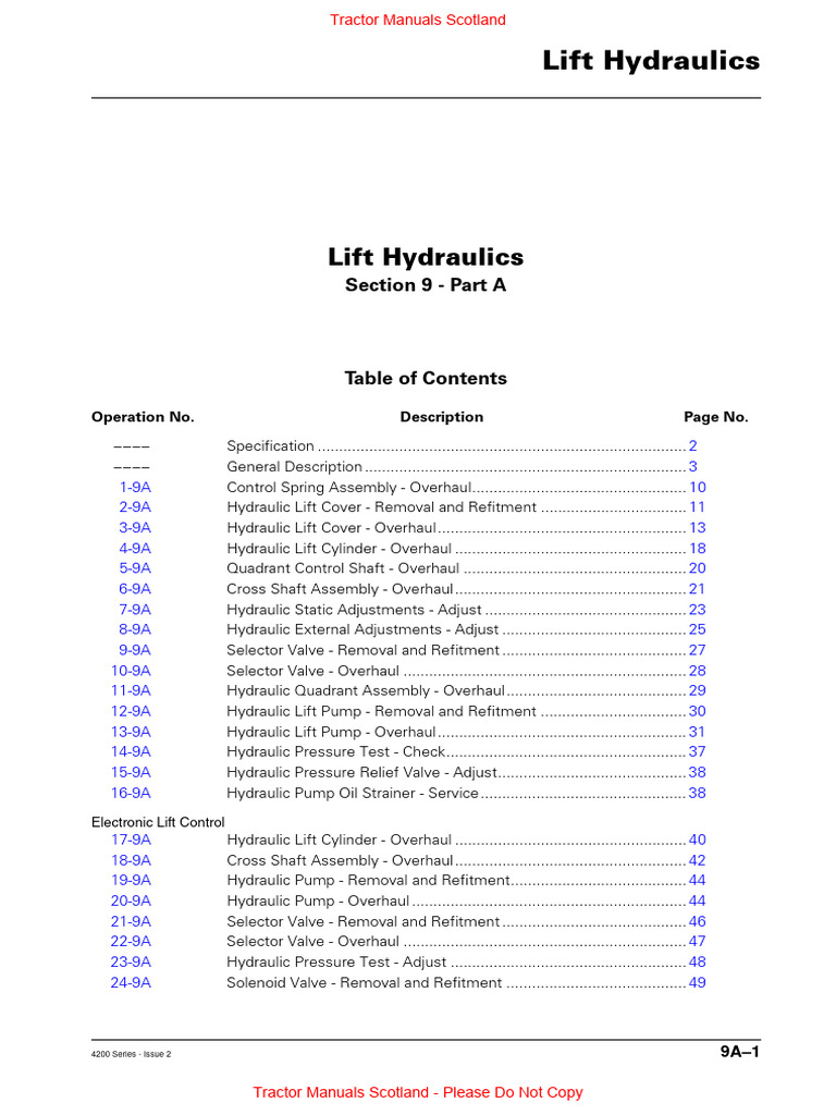 MF 4300 Series Lift Hydraulics Manual PDF Pump Piston