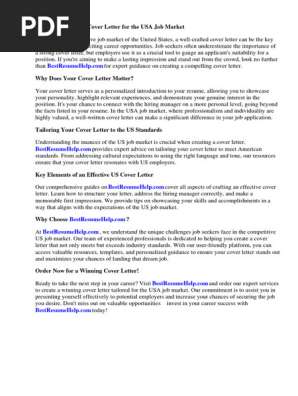 Cover Letter Usa Internship
