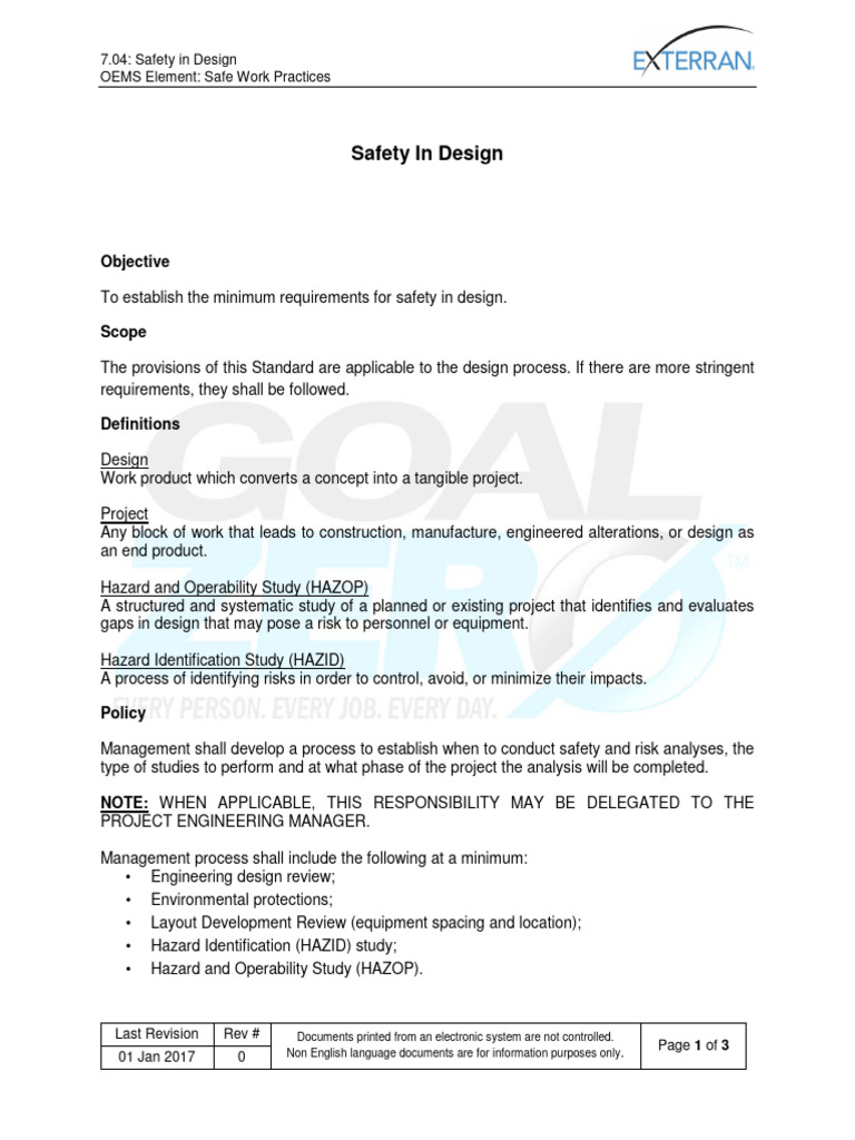 Safety in Design Standards and Practices | PDF | Safety | Risk