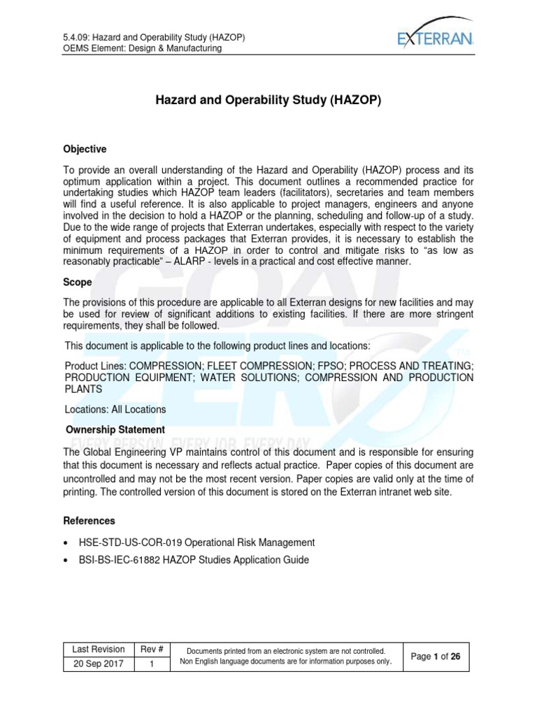 14.2 Hazard and Operability Study (HAZOP) | PDF