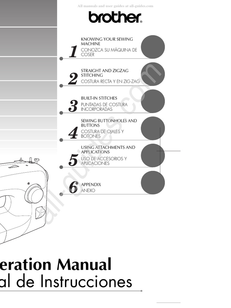 Brother XL2600I Sewing Machine Instruction Manual PDF Ac Power