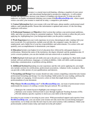 Professional Resume Outline