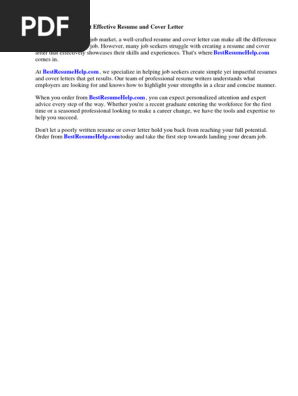 Simple Resume and Cover Letter