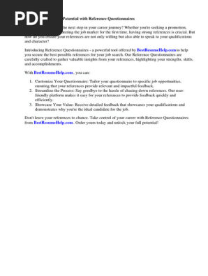 Reference Questionnaire