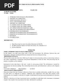 1ST Term SS1 Data Processing Note Sum