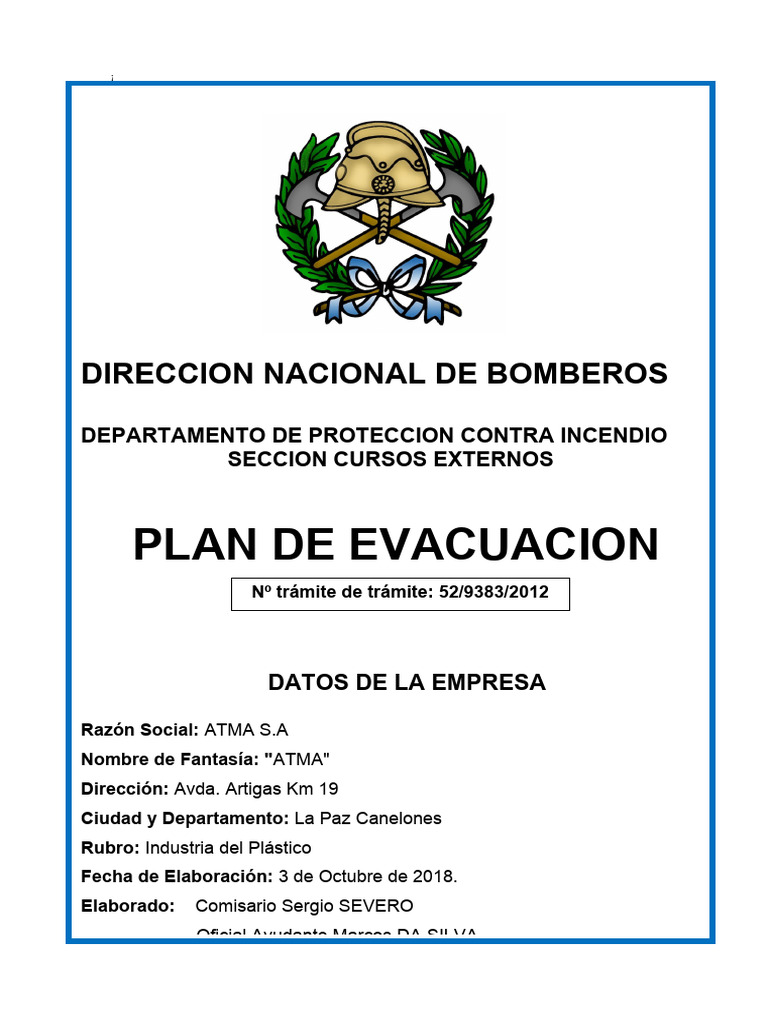 Plan de Evacuacion | PDF | Protección contra incendios | Incendios