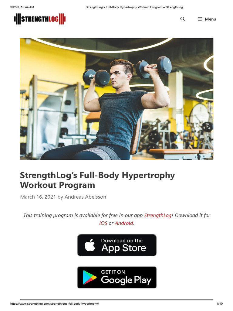 Full Body Hypertrophy Workout 3 Times A Week