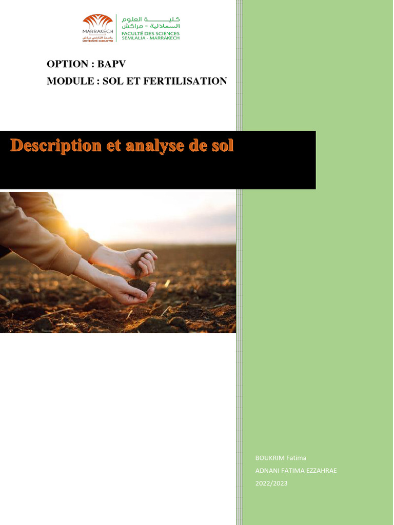 Caractérisation des sols à Marrakech | PDF | Sol (pédologie) | Acide ...