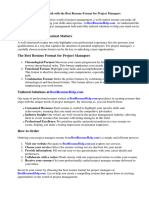 Best Resume Format Project Manager