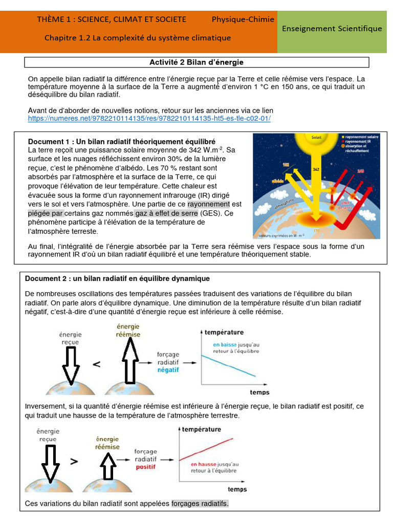 Bilan radiatif et changement climatique | PDF | Gaz à effet de serre ...