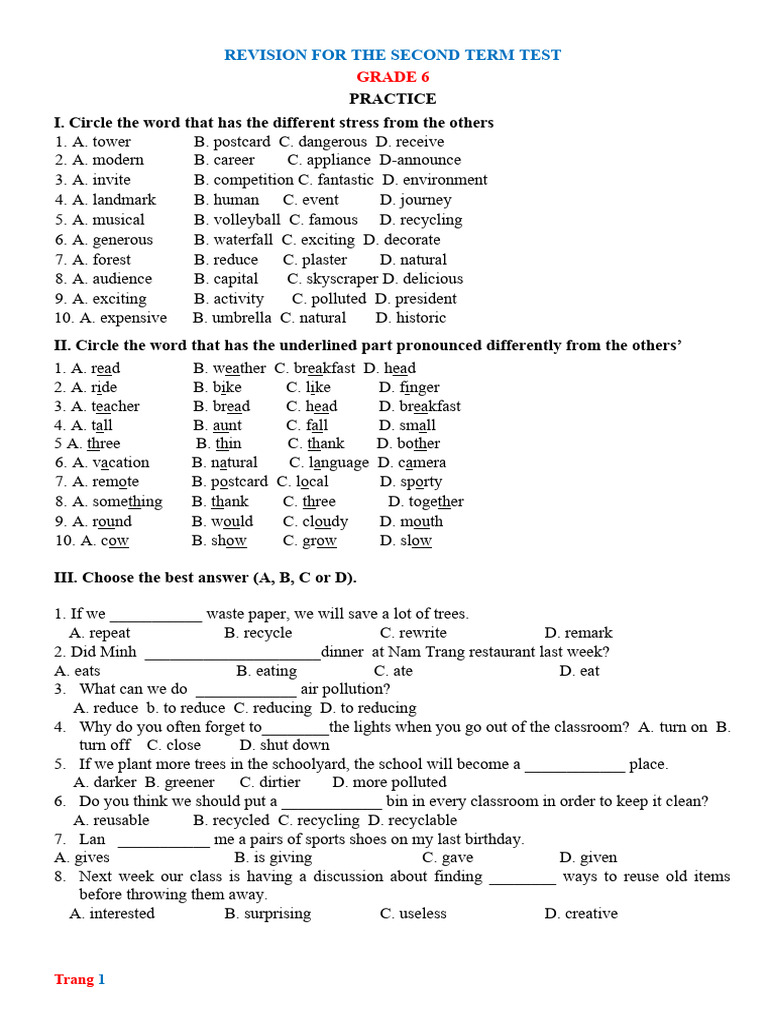 Grade 6 Term Test Revision Practice | PDF | Robot | Robotics