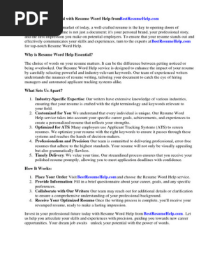 Resume Word Help