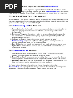 General Simple Cover Letter
