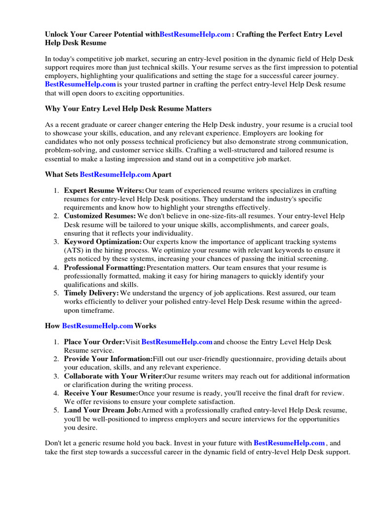 Entry Level Help Desk Jobs No Experience Near Me
