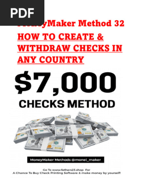 Checks Method (7K +) - create & withdraw