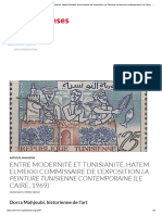 Entre Modernité Et Tunisianité, Hatem Elmekki Commissaire de L'exposition La Peinture Tunisienne Contemporaine (Le Caire, 1969) - ARVIMM