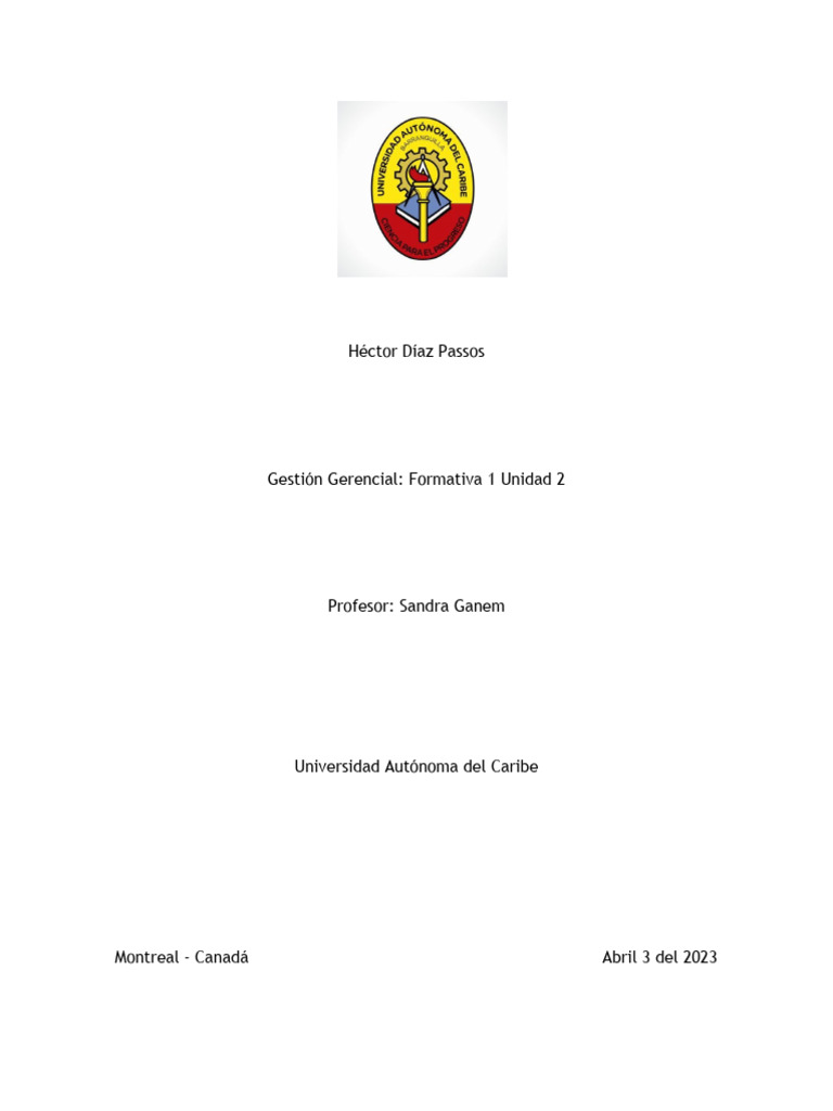 Formativa 1 Unidad 2 | PDF | Crecimiento personal y profesional | Negocios