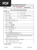 10th Numericals - Phy - RQB