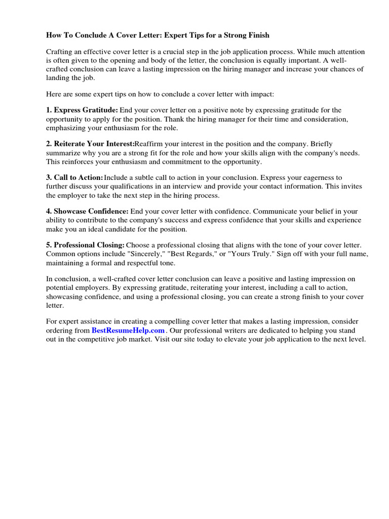 How To Conclude A Cover Letter | Download Free PDF | Résumé | Http Cookie