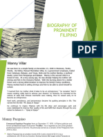 Biography of Prominent Filipino