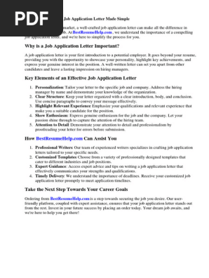 Job Application Letter Simple