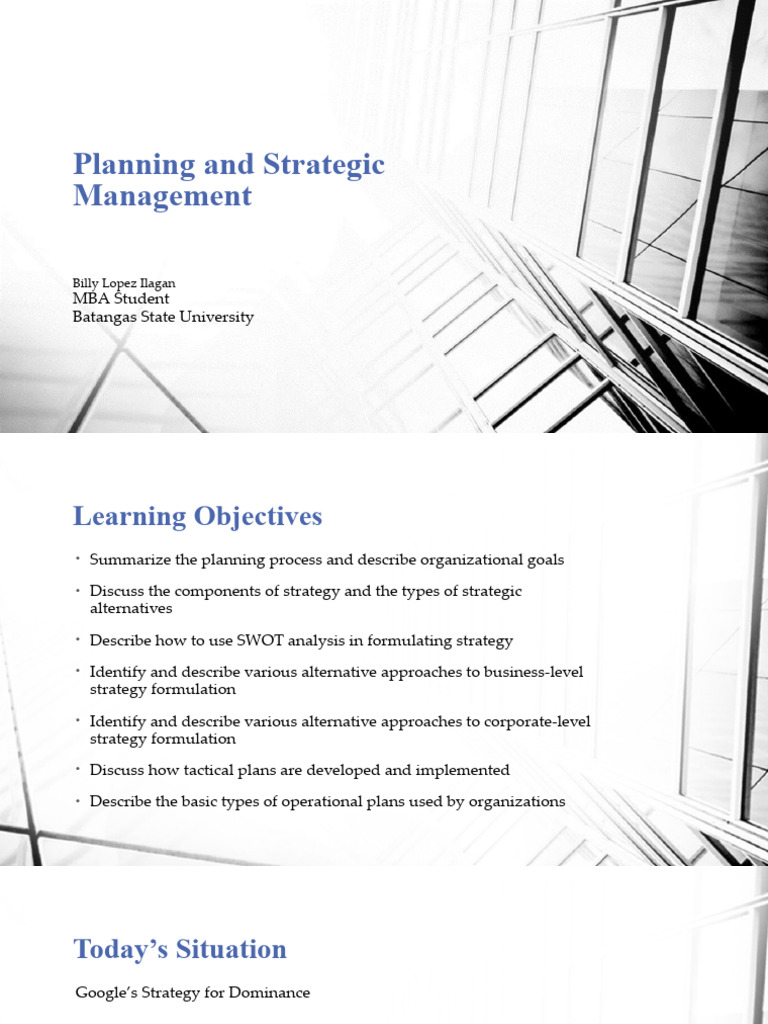 Planning and Strategic Management | PDF | Strategic Management | San ...