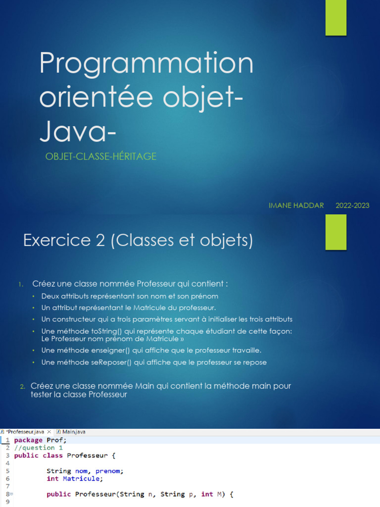 Programmation Orientée Objet en Java | PDF | Classe (informatique ...