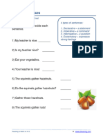 Types of Sentences: Grade 1 Grammar Worksheet