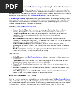 Warehouse Resume Sample