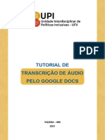 Ebook TUTORIAL DE TRANSCRICAO DE AUDIO PELO GOOGLE DOCS