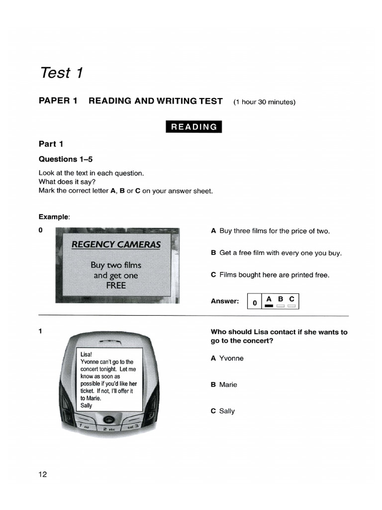 Pet Test 1 Pdf