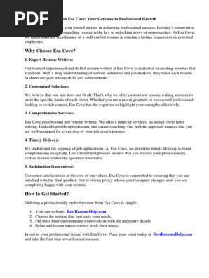 Esa Cover Letter