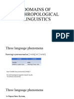 Domains of Anthropological Linguistics (Meeting 2)