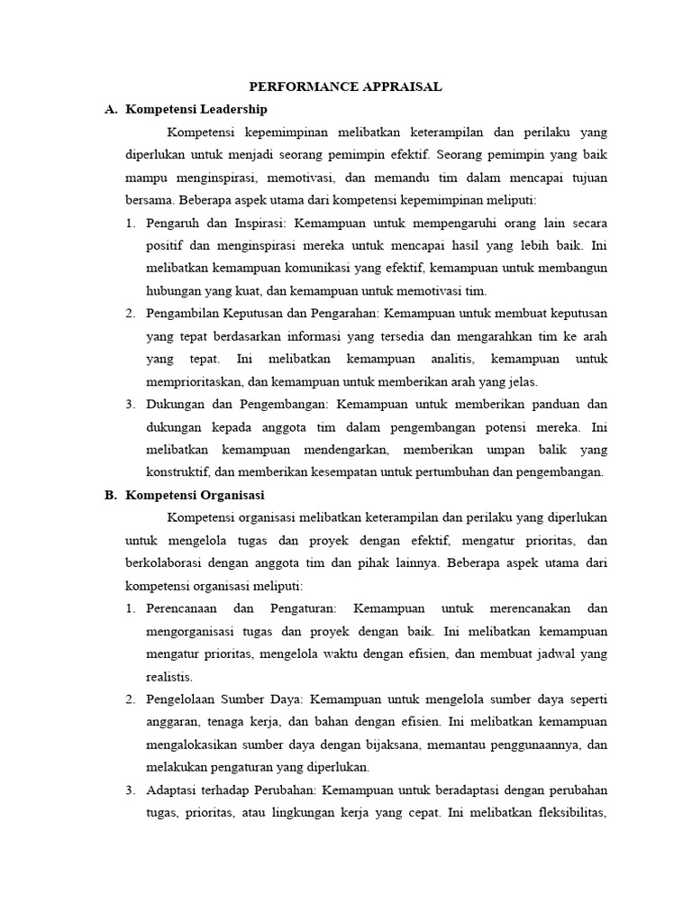 Performance Appraisal | PDF | Karier & Perkembangan