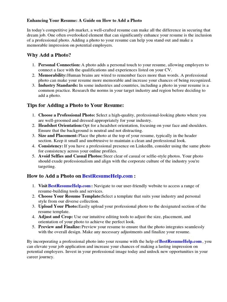How to add photo in resume in ms word pdf r sum microsoft word