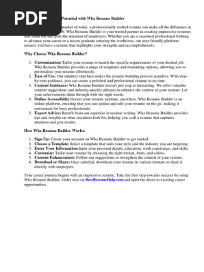 Wkz Resume Builder