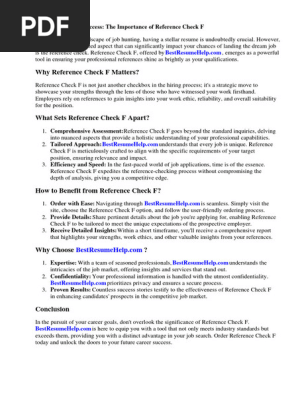 Reference Check Form