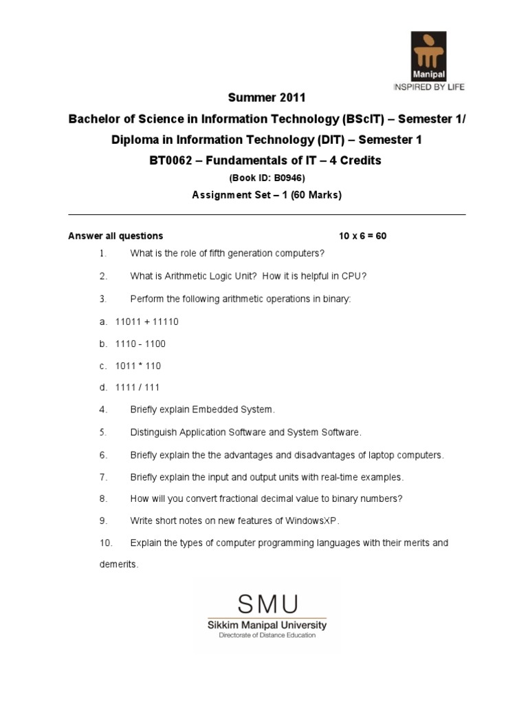 IT Fundamentals Assignment Questions | PDF