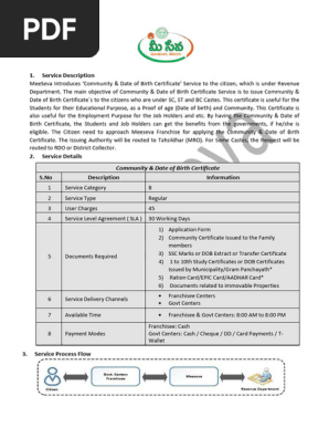 COMMUNITY AND DATE OF BIRTH CERTIFICATE telangana